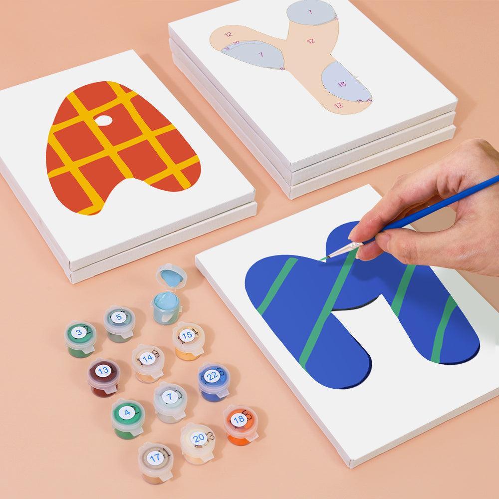 Paint by Numbers – Alphabet Painting Kit | A to Z Abstract Letters
