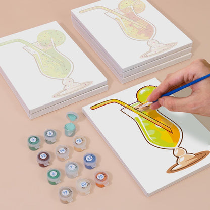 Paint by Numbers – 6 Mini Paintings | Exotic Cocktail Glasses Set