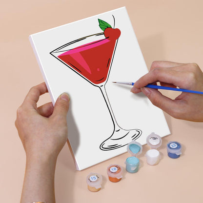 Paint by Numbers – 6 Mini Paintings | Classic Cocktail Glasses Set