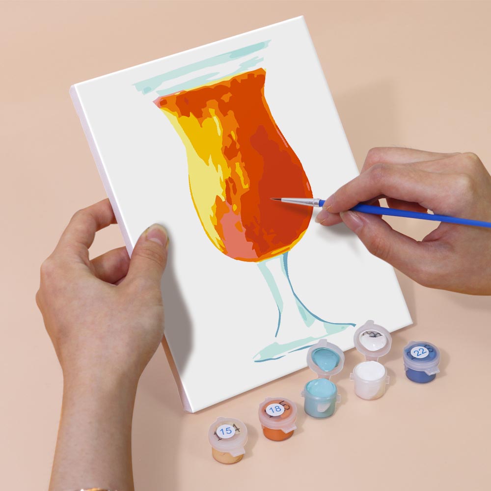 
Paint by Numbers – 6 Mini Paintings | Tropical Cocktail Collection Set