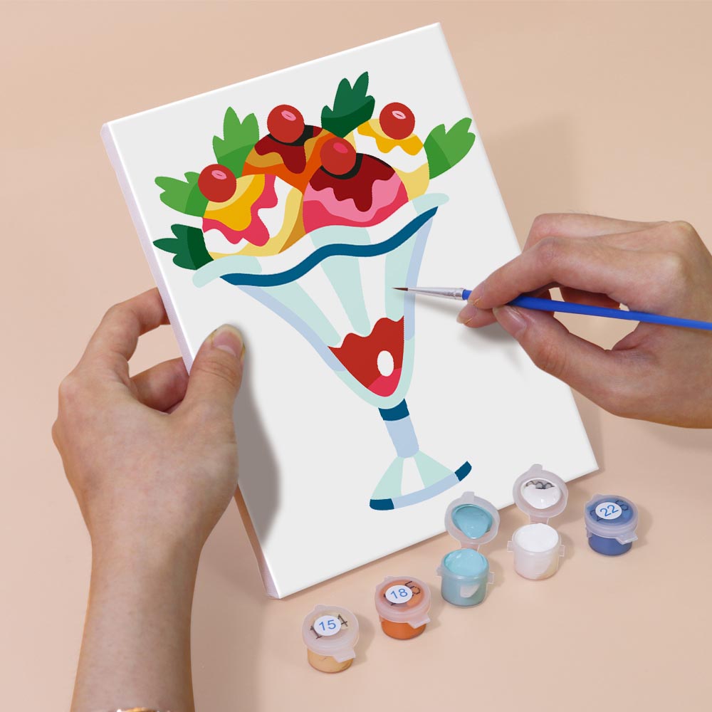 
Paint by Numbers – 6 Mini Paintings | Colorful Ice Cream Delights Set