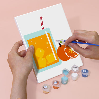 Paint by Numbers – 6 Mini Paintings | Cute Fruit Juice Mugs Set