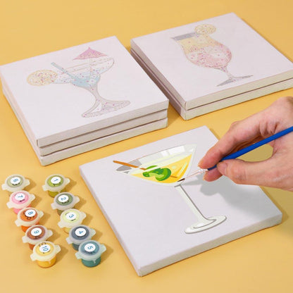 Paint by Numbers – 6 Mini Paintings | Colorful Cocktails Collection