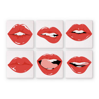 Paint by Numbers – 6 Mini Paintings | Pop Art Lips Expressions Set