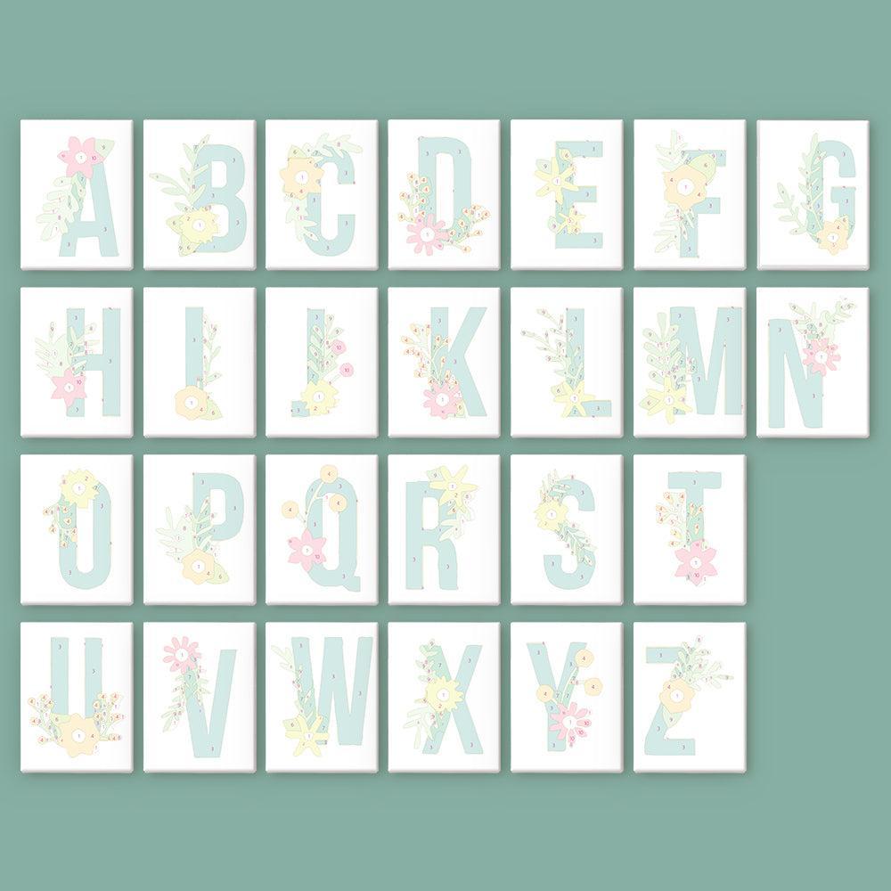 
Paint by Numbers – Alphabet Painting Kit | Botanical Bloom Letters A–Z
