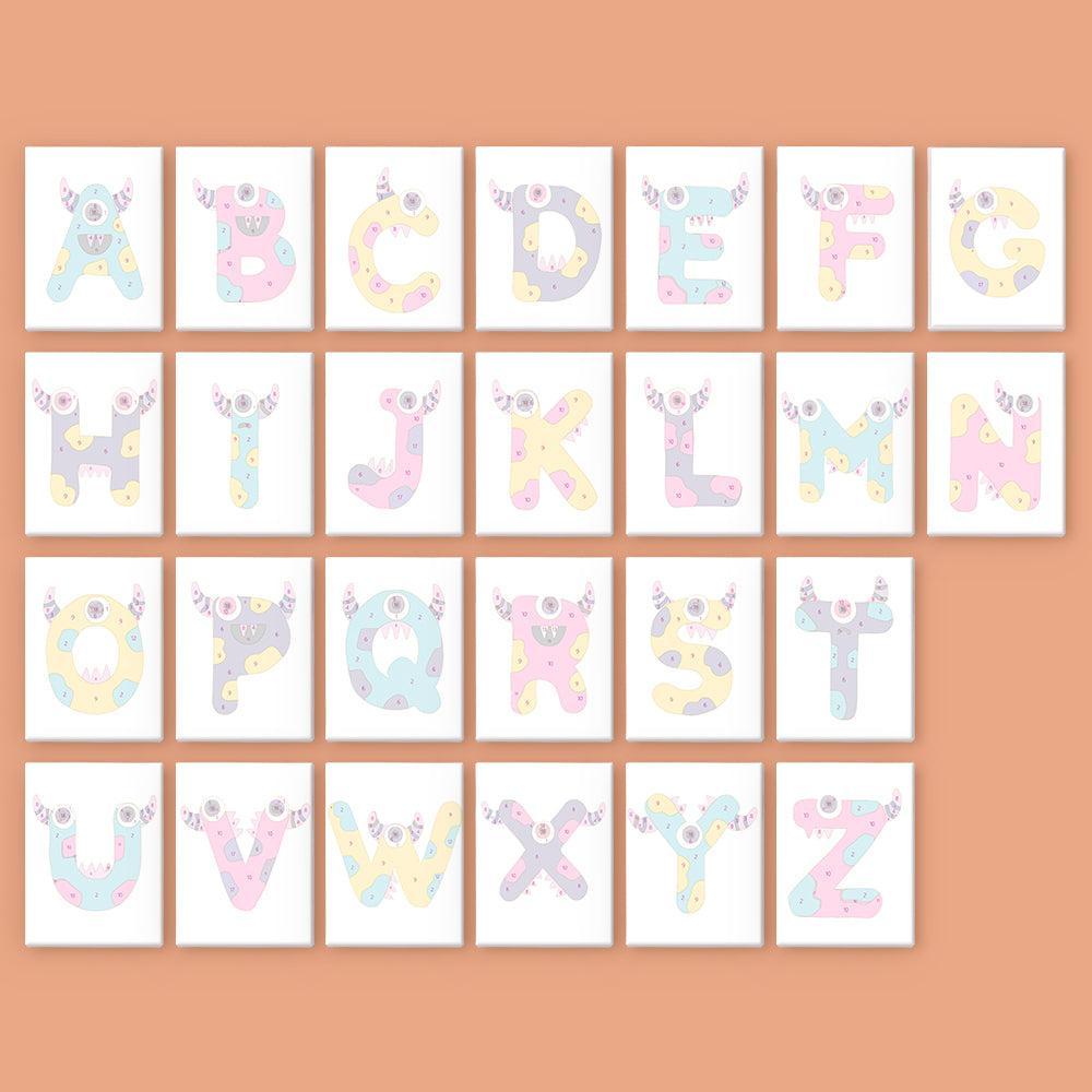 
Paint by Numbers – Alphabet Painting Kit | Color Pop Monster Letters A–Z
