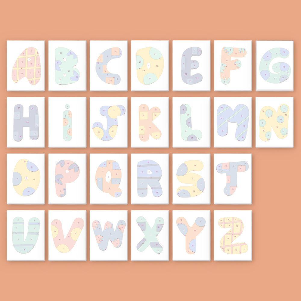 
Paint by Numbers – Alphabet Painting Kit | A to Z Abstract Letters