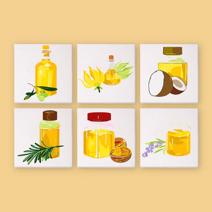Paint by Numbers – 6 Mini Paintings | Essential Oils & Botanicals Set