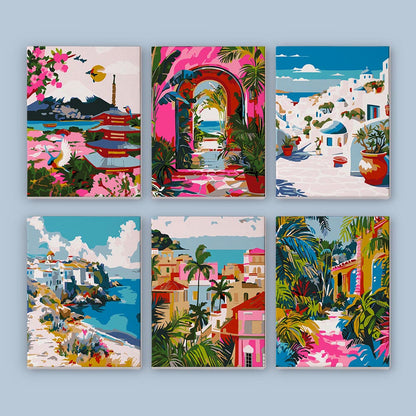 Paint by Numbers – 6 Mini Paintings | Mediterranean Set