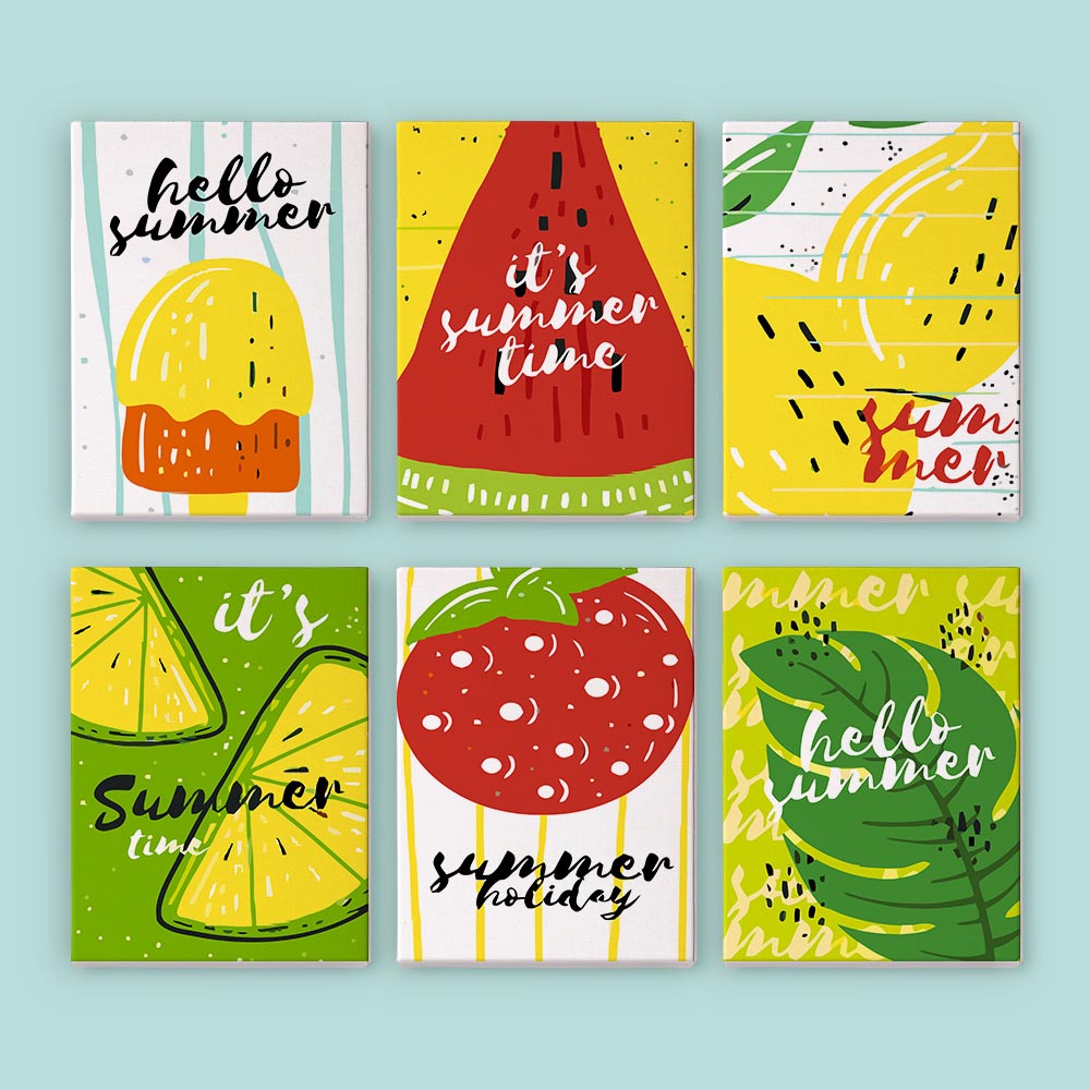 Paint by Numbers – 6 Mini Paintings | Summer Fruits & Fun Set