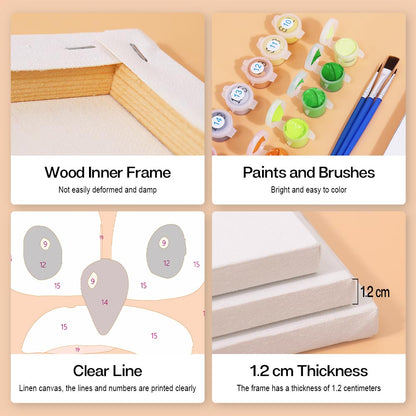 Paint by Numbers – 6 Mini Paintings | Funny Animal Faces Set