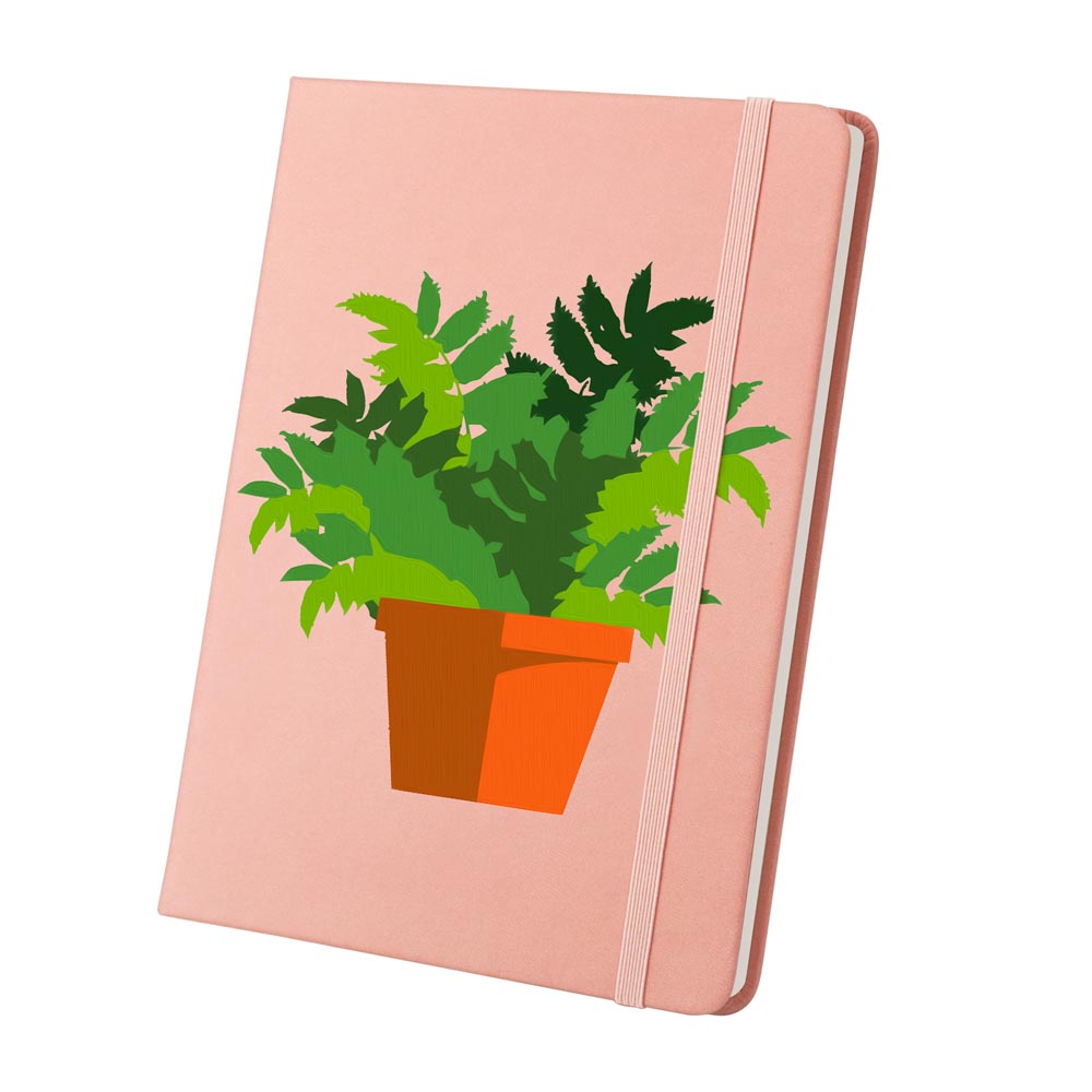 Paint by Numbers Hardcover Journal Notebook - Green Potted Plant