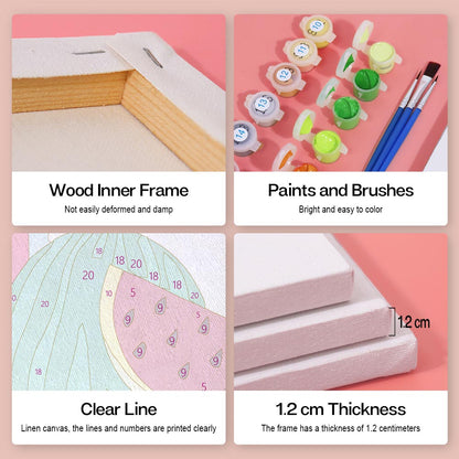 Paint by Numbers – 6 Mini Paintings | Cute Fruit Juice Mugs Set