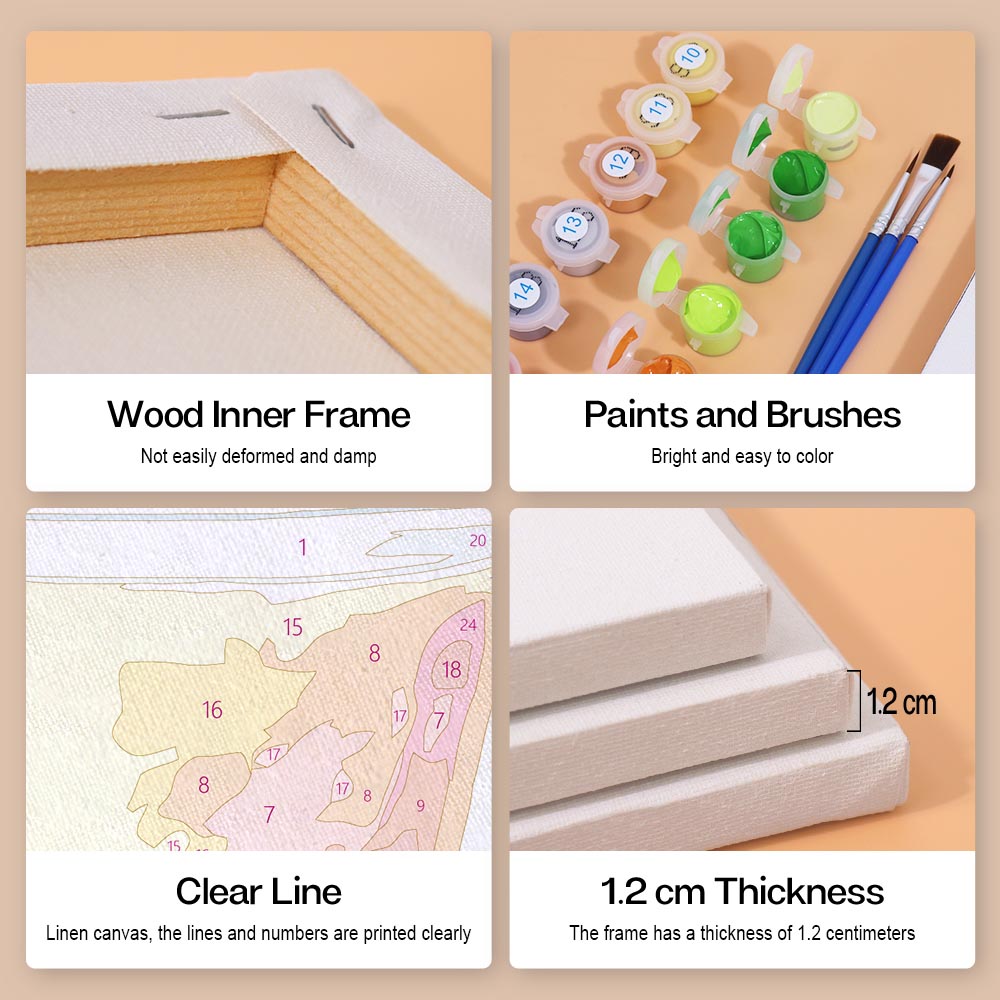
Paint by Numbers – 6 Mini Paintings | Tropical Cocktail Collection Set