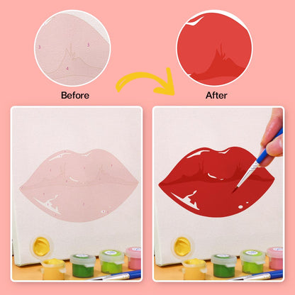 Paint by Numbers – 6 Mini Paintings | Pop Art Lips Expressions Set