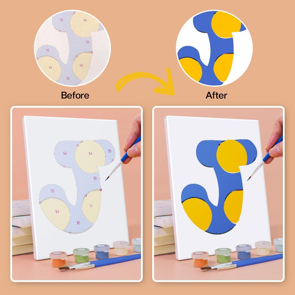 Paint by Numbers – Alphabet Painting Kit | A to Z Abstract Letters