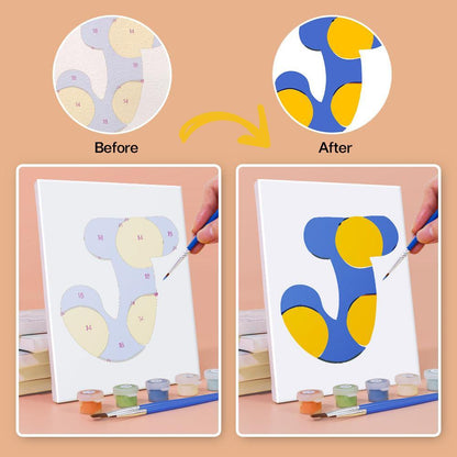 Paint by Numbers – Alphabet Painting Kit | A to Z Abstract Letters