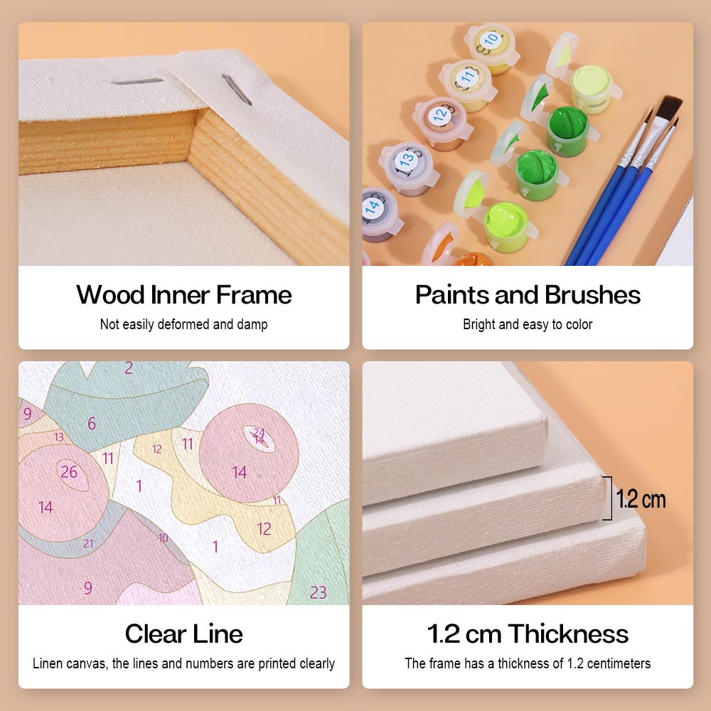
Paint by Numbers – 6 Mini Paintings | Colorful Ice Cream Delights Set