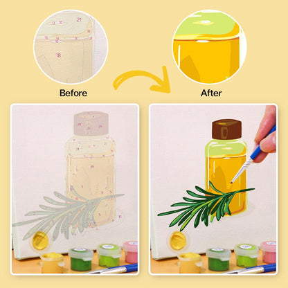 Paint by Numbers – 6 Mini Paintings | Essential Oils & Botanicals Set