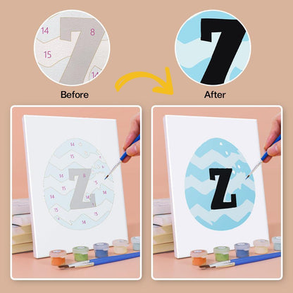 Paint by Numbers – Alphabet Painting Kit | A to Z Easter Egg Letters