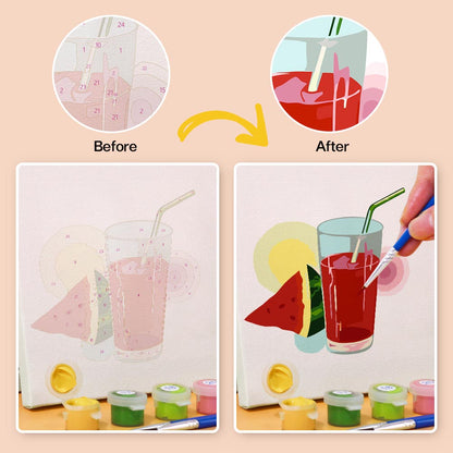 Paint by Numbers – 6 Mini Paintings | Natural Fruit Juice Set