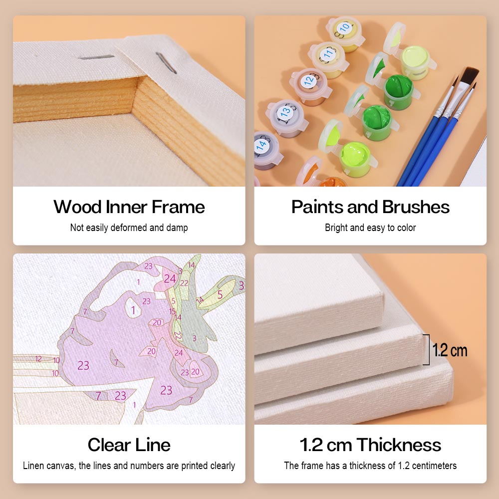 Paint by Numbers – 6 Mini Paintings | Exotic Cocktail Glasses Set
