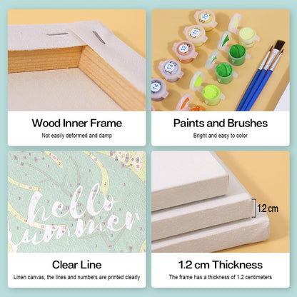 Paint by Numbers – 6 Mini Paintings | Summer Fruits & Fun Set