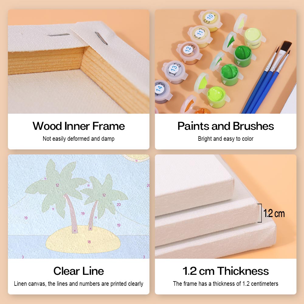 
Paint by Numbers – 6 Mini Paintings | Happy Summer Moments Set