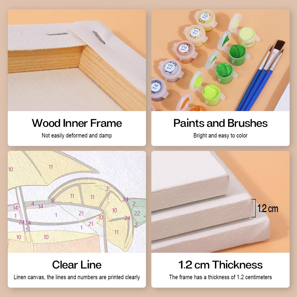 Paint by Numbers – 6 Mini Paintings | Classic Cocktail Glasses Set