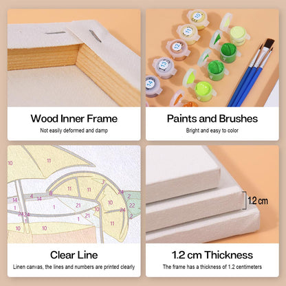 Paint by Numbers – 6 Mini Paintings | Classic Cocktail Glasses Set