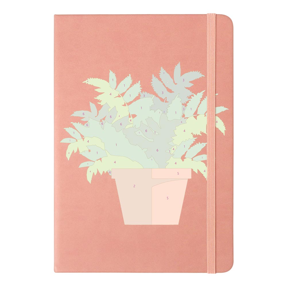 
Paint by Numbers Hardcover Journal Notebook - Green Potted Plant