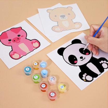 Paint by Numbers – 6 Mini Paintings | Kawaii Animal Friends Set