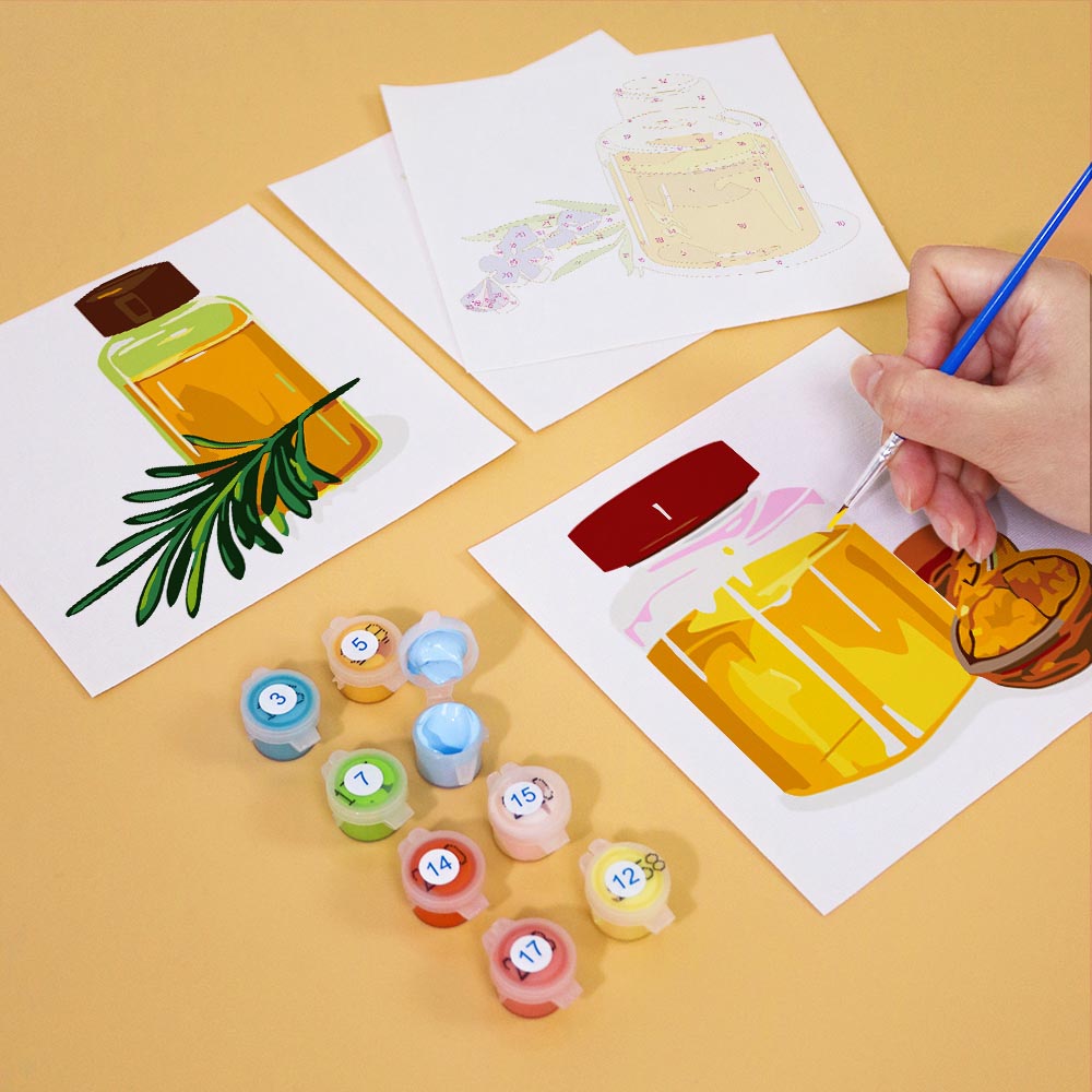 Paint by Numbers – 6 Mini Paintings | Essential Oils & Botanicals Set