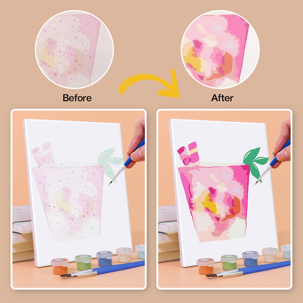 Paint by Numbers – 6 Mini Paintings | Abstract Summer Cocktails Set