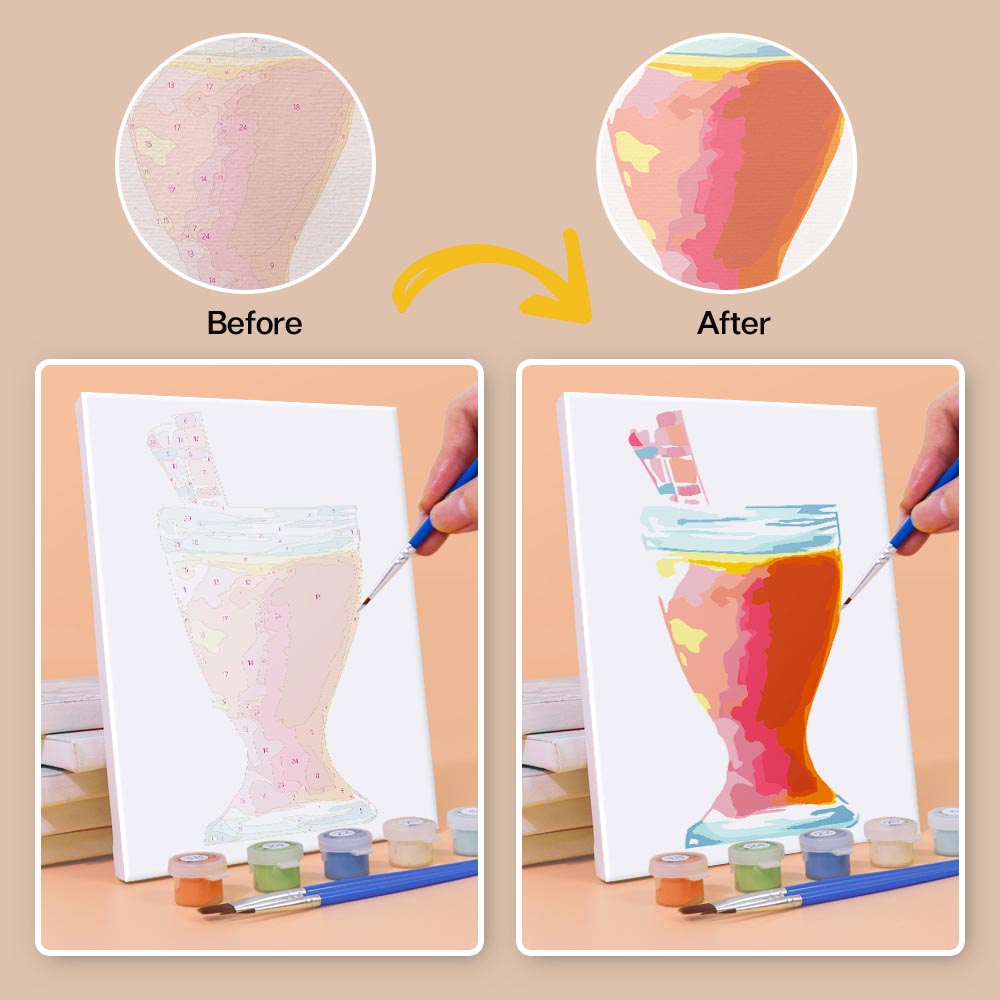
Paint by Numbers – 6 Mini Paintings | Tropical Cocktail Collection Set