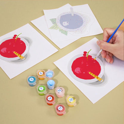 Paint by Numbers – 6 Mini Paintings | Top View Summer Drinks Set