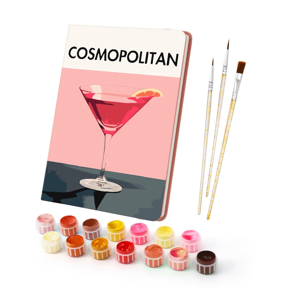 
Paint by Numbers Hardcover Journal Notebook - Cosmopolitan Cocktail