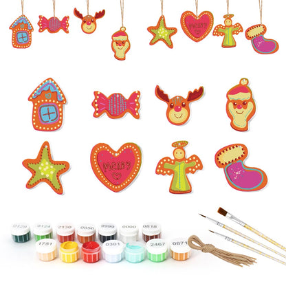 Paint by Numbers – 8 Christmas Ornaments – Colorful Reindeer, Santa & Festive Shapes Set