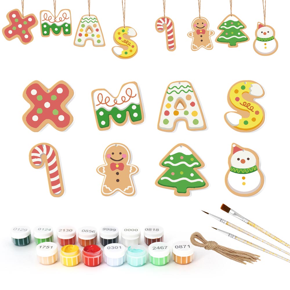 
Paint by Numbers – 8 Christmas Ornaments – Gingerbread Cookies & Festive Treats Set