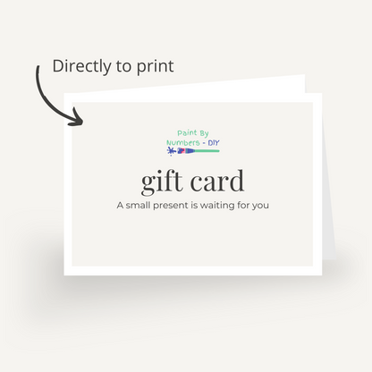 Paint by numbers - gift card