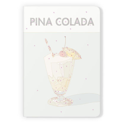 Paint by Numbers Hardcover Journal Notebook - Pina Colada Cocktail