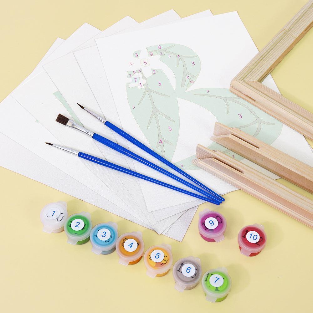 Paint by Numbers – Alphabet Painting Kit | A to Z Leafy Green Letters