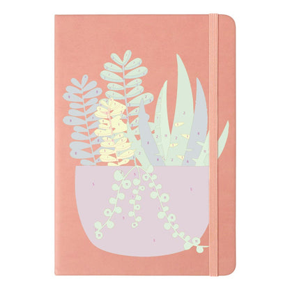 Paint by Numbers Hardcover Journal Notebook - Succulent Potted Plant