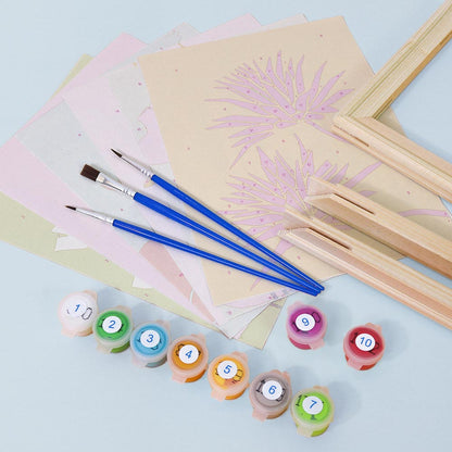 Paint by Numbers – 6 Mini Paintings | Bold Botanical Silhouettes Set