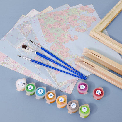 Paint by Numbers – 6 Mini Paintings | Flower Bouquets in the Sky Set