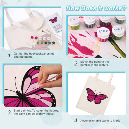 Paint by Numbers – DIY Totebag | Butterfly Charm