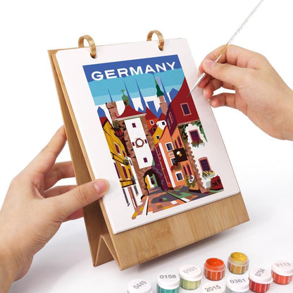 Paint by Numbers - 2026 Desk Calendar - Postcards of the World