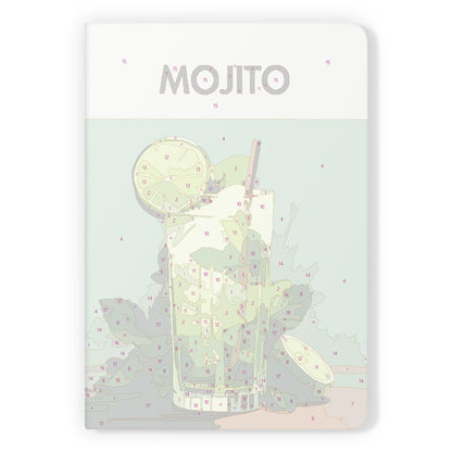 Paint by Numbers Hardcover Journal Notebook - Mojito Cocktail