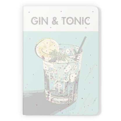 Paint by Numbers Hardcover Journal Notebook - Gin & Tonic Cocktail