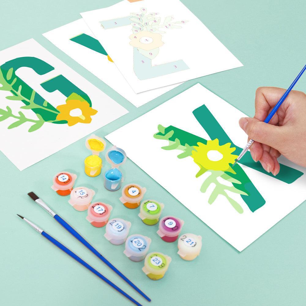 
Paint by Numbers – Alphabet Painting Kit | Botanical Bloom Letters A–Z